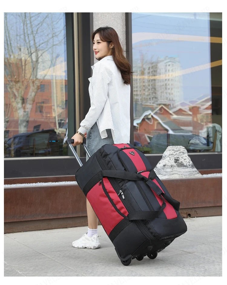 2025 New Travel Bags with Wheels Oxford Cloth Trolley Luggage Bag Organizes Folding Bags Quality Large Size Suitcases valises - RELUX.STORE2025 New Travel Bags with Wheels Oxford Cloth Trolley Luggage Bag Organizes Folding Bags Quality Large Size Suitcases valises