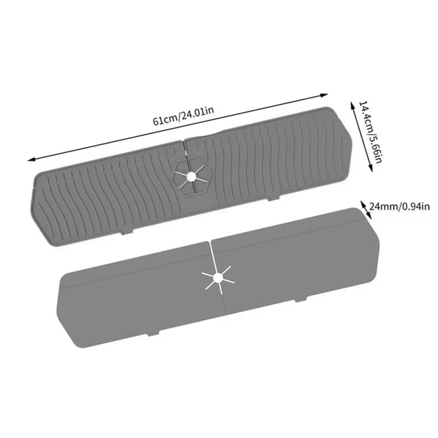24.01/29.92 Inch Kitchen Long Silicone Sink Faucet Mat Splash Guard for Absorbent Sink Countertop Protectors Mat Kitchen Gadgets - RELUX.STORE