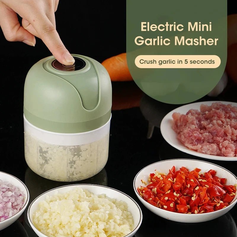 250ml Garlic Masher Crusher Electric Kitchen Food Chopper USB Portable Meat Grinder Vegetable Chopper for Kitchen Gadgets - RELUX.STORE