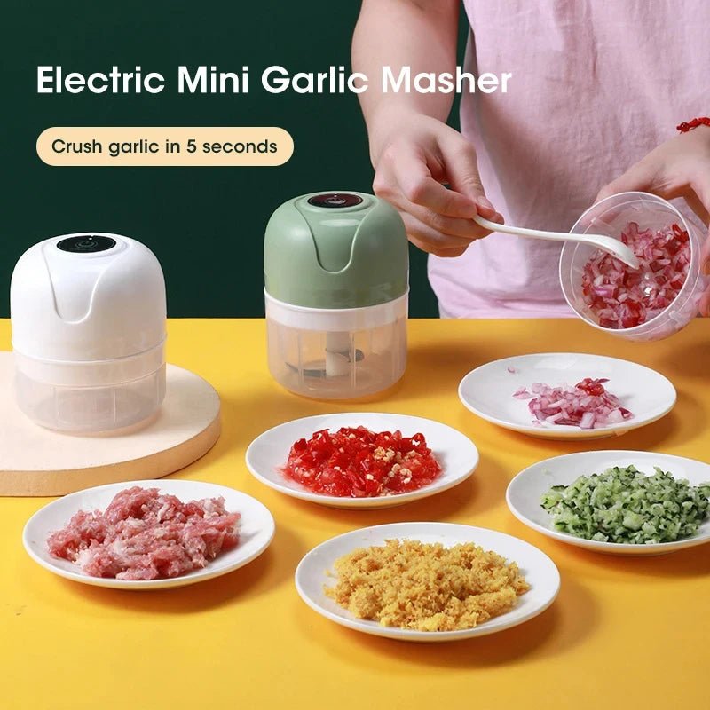 250ml Garlic Masher Crusher Electric Kitchen Food Chopper USB Portable Meat Grinder Vegetable Chopper for Kitchen Gadgets - RELUX.STORE