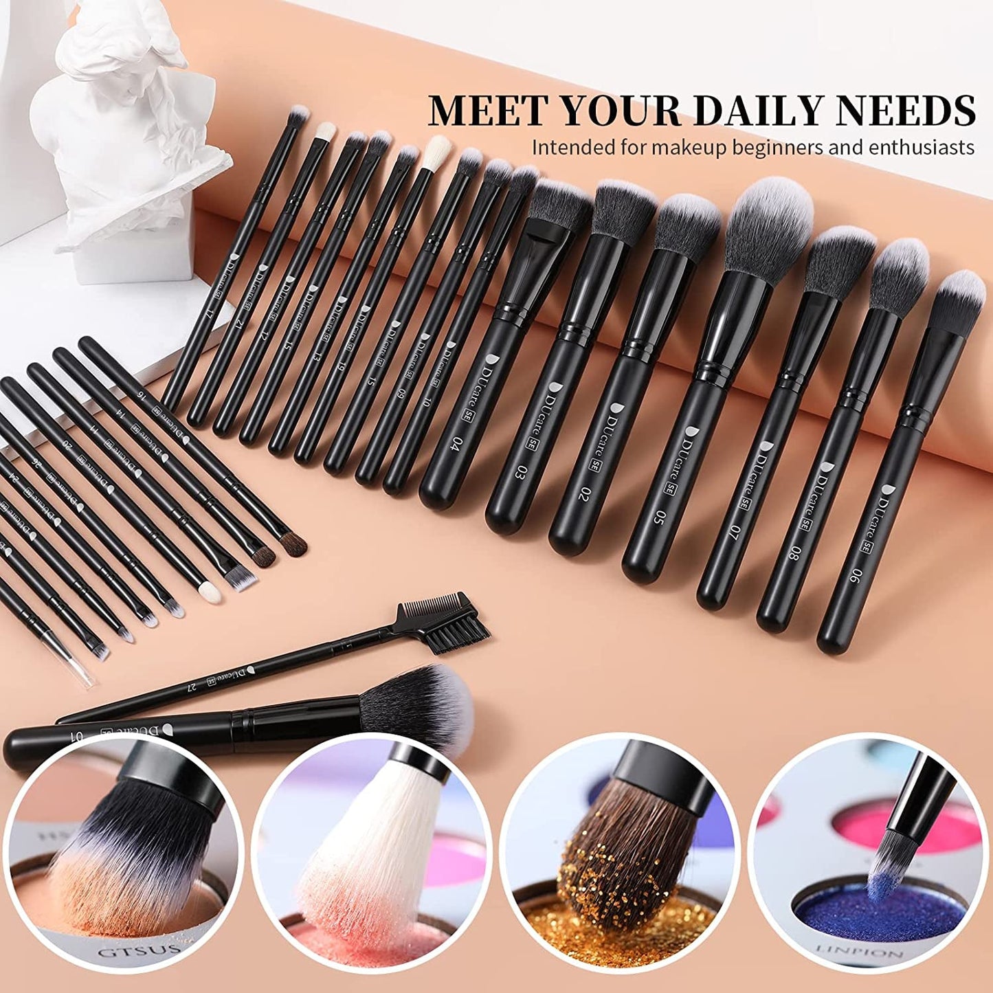 “27 - Piece Professional Makeup Brush Set – Premium Synthetic Kabuki Brushes for Foundation, Powder, Blending, Contour & Eye Makeup – Beauty Brush Kit for Women & Makeup Artists” - RELUX.STORE