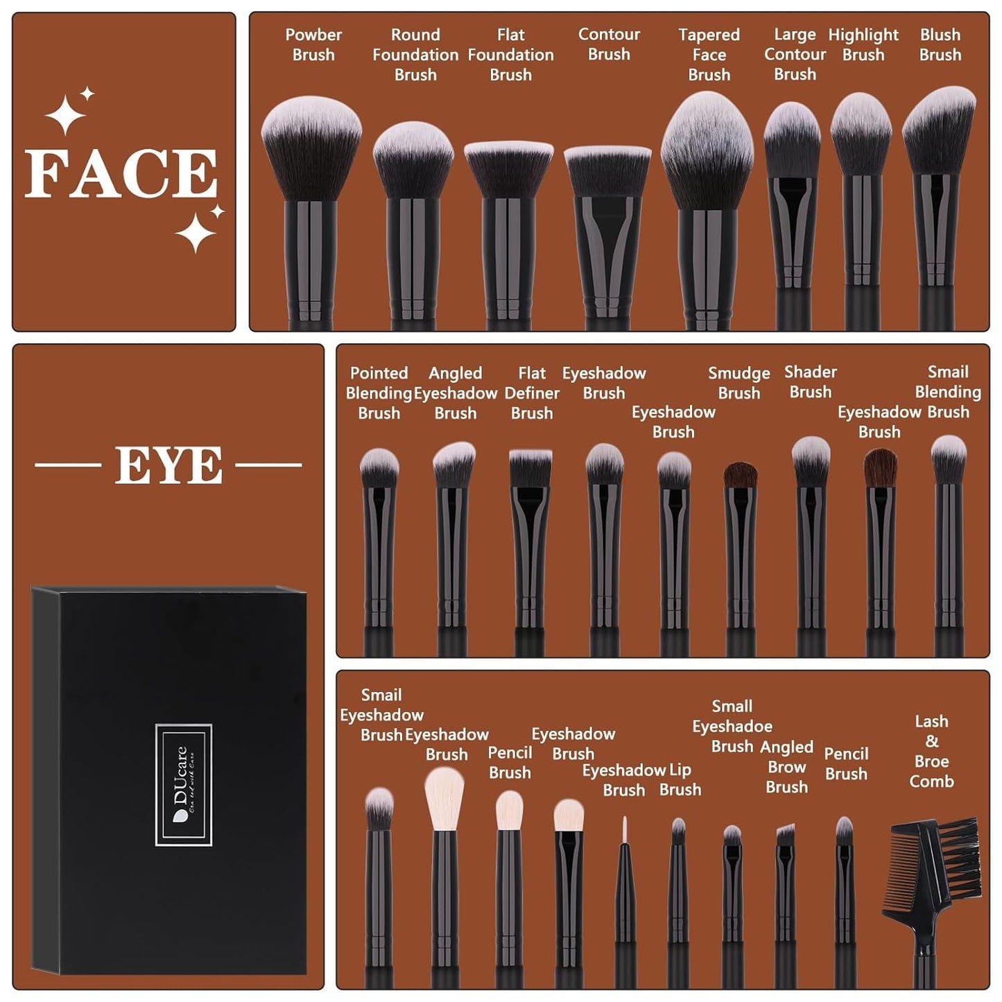 “27 - Piece Professional Makeup Brush Set – Premium Synthetic Kabuki Brushes for Foundation, Powder, Blending, Contour & Eye Makeup – Beauty Brush Kit for Women & Makeup Artists” - RELUX.STORE