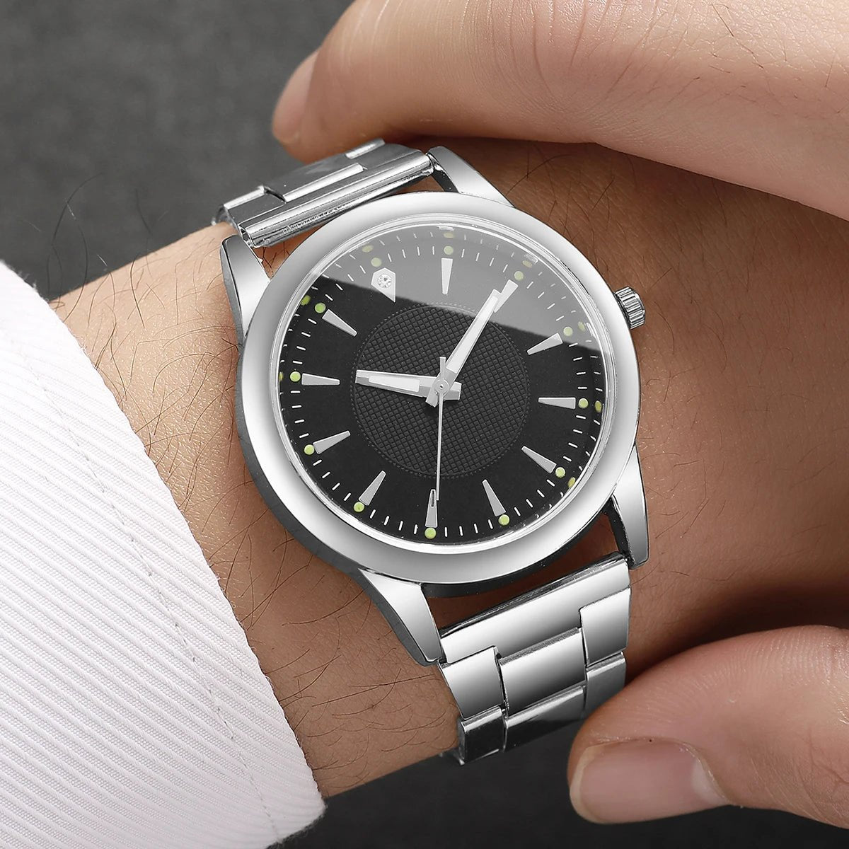 2PCS Couple's Watches Men Business Watch Fashion Analog Women Quartz Watch (Without Box) - RELUX.STORE