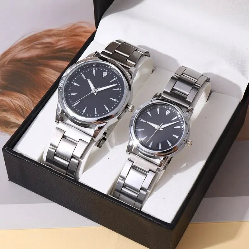 2PCS Couple's Watches Men Business Watch Fashion Analog Women Quartz Watch (Without Box) - RELUX.STORE