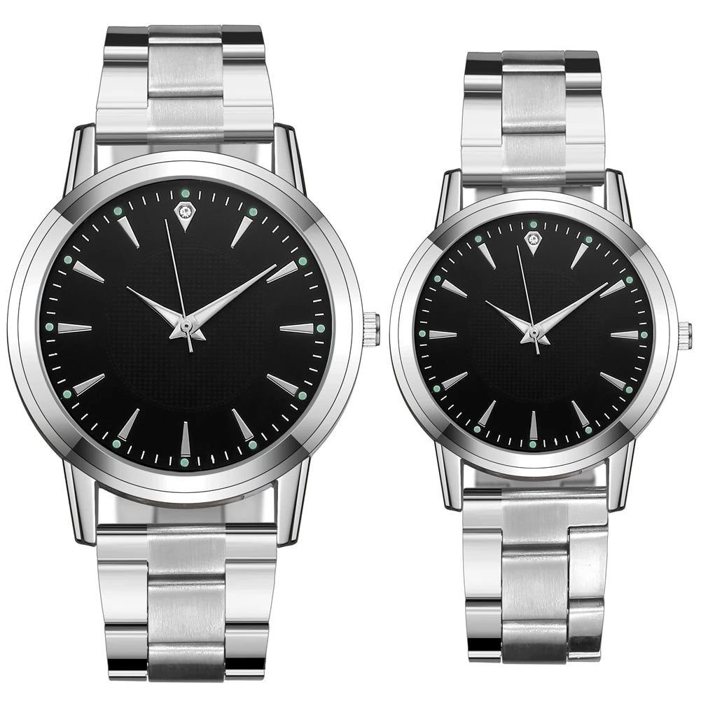 2PCS Couple's Watches Men Business Watch Fashion Analog Women Quartz Watch (Without Box) - RELUX.STORE