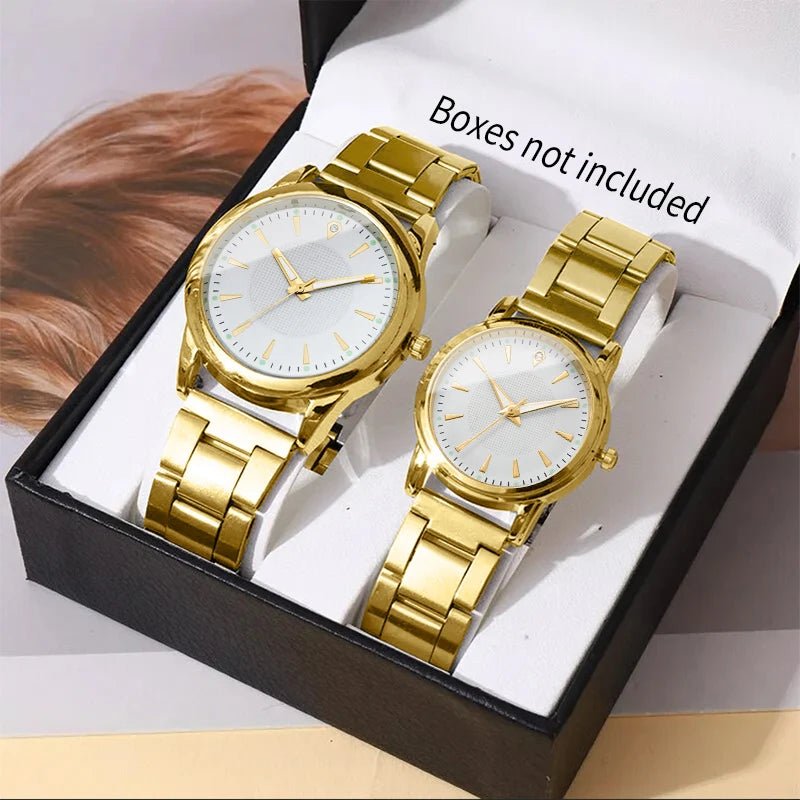 2PCS Couple's Watches Men Business Watch Fashion Analog Women Quartz Watch (Without Box) - RELUX.STORE