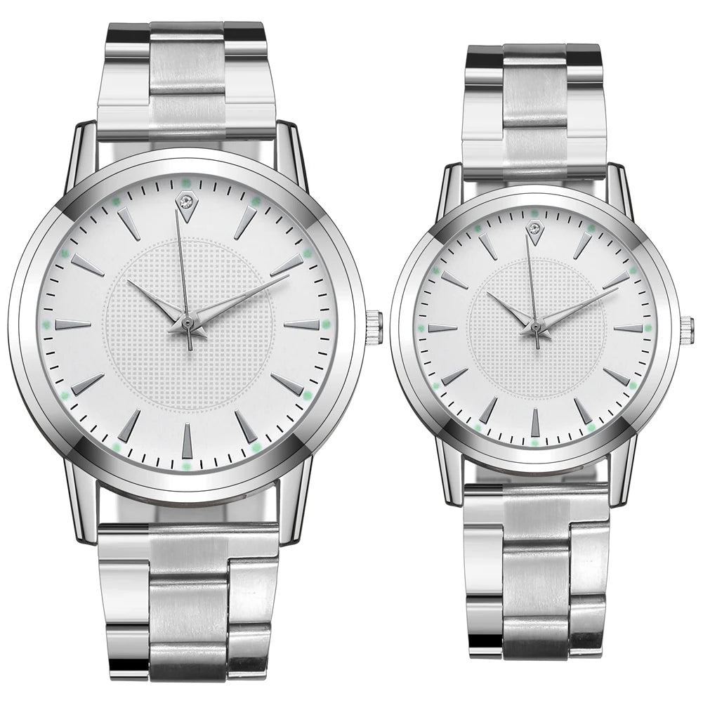 2PCS Couple's Watches Men Business Watch Fashion Analog Women Quartz Watch (Without Box) - RELUX.STORE