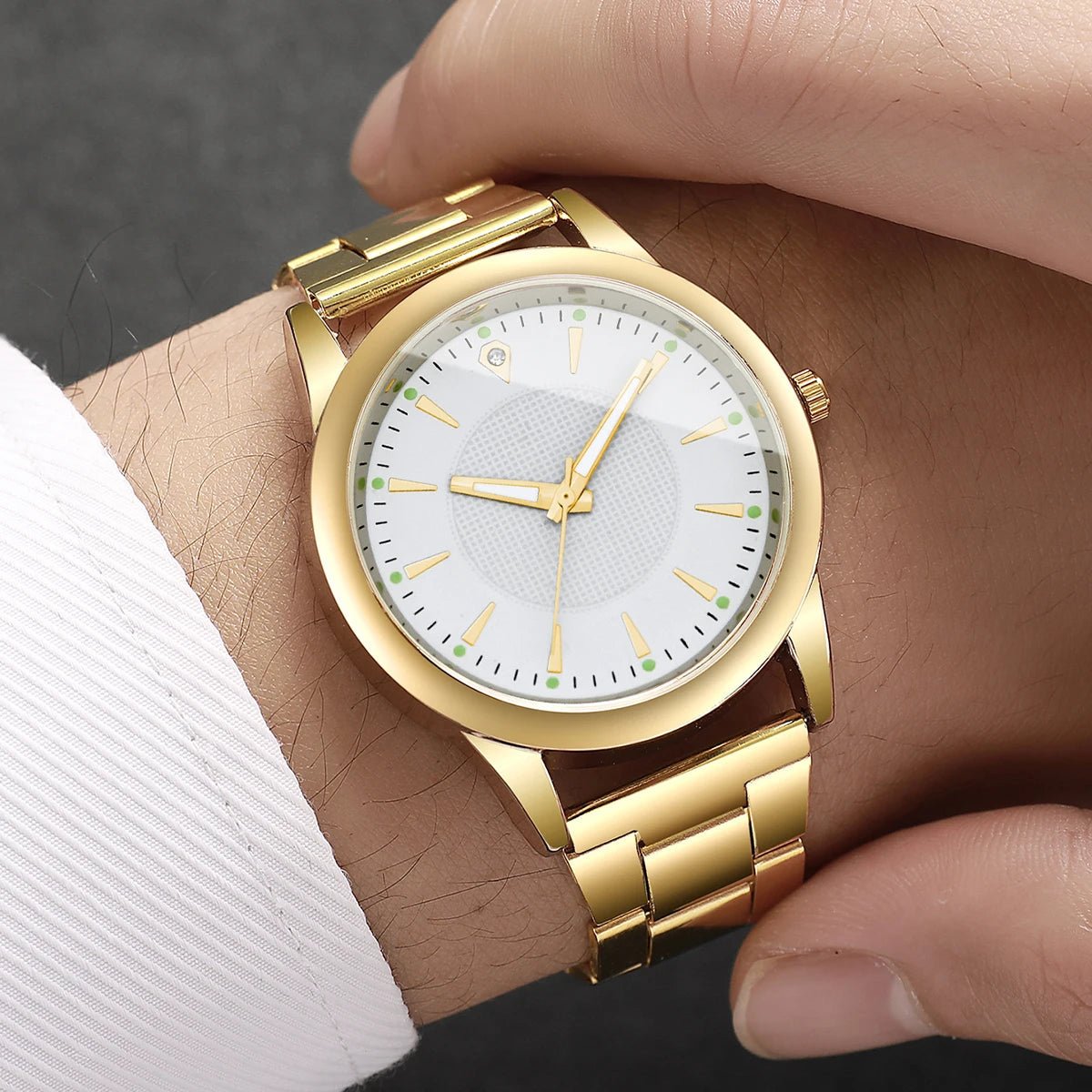 2PCS Couple's Watches Men Business Watch Fashion Analog Women Quartz Watch (Without Box) - RELUX.STORE
