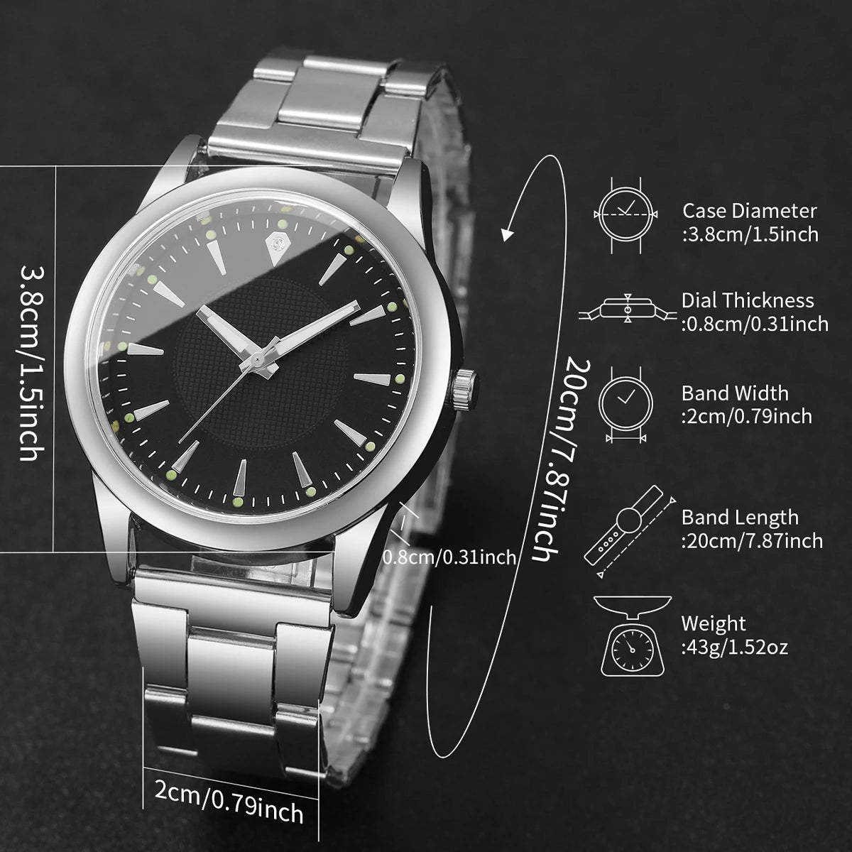 2PCS Couple's Watches Men Business Watch Fashion Analog Women Quartz Watch (Without Box) - RELUX.STORE