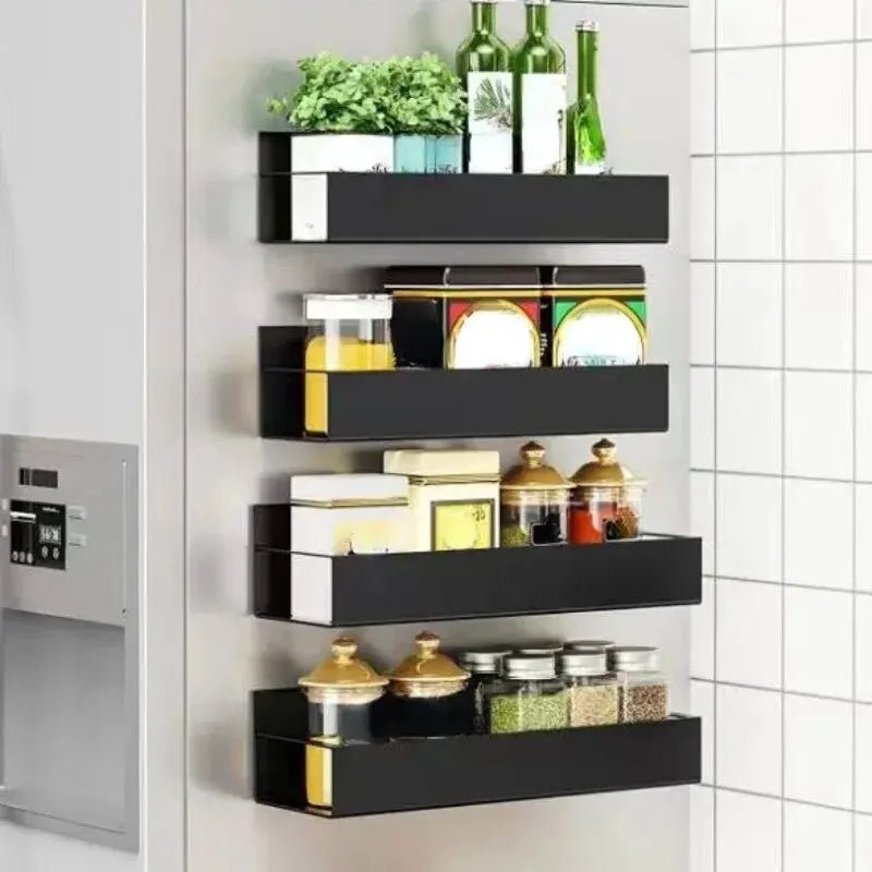 2pcs Magnetic Storage Shelf Household Kitchen Refrigerator Washing Machine Side Hanging Storage Rack, Multifunctional Storage - RELUX.STORE