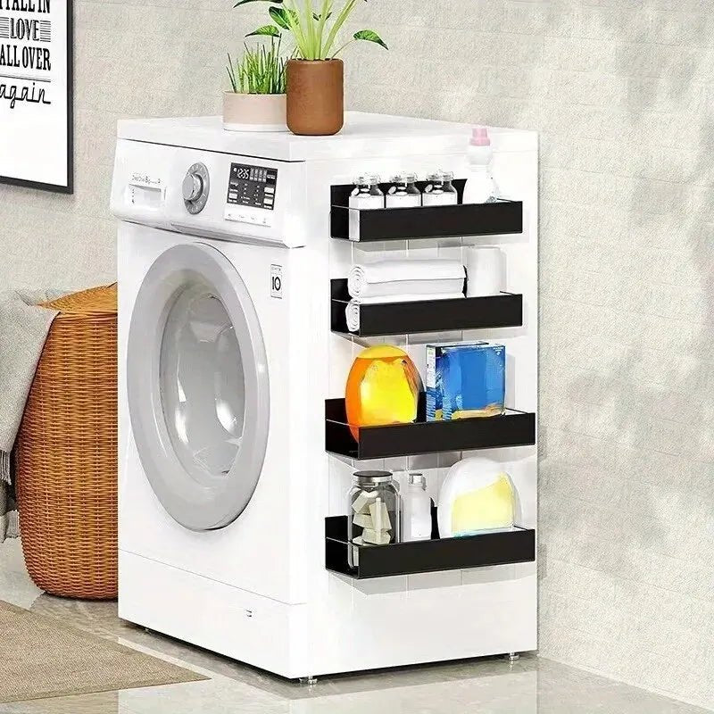 2pcs Magnetic Storage Shelf Household Kitchen Refrigerator Washing Machine Side Hanging Storage Rack, Multifunctional Storage - RELUX.STORE