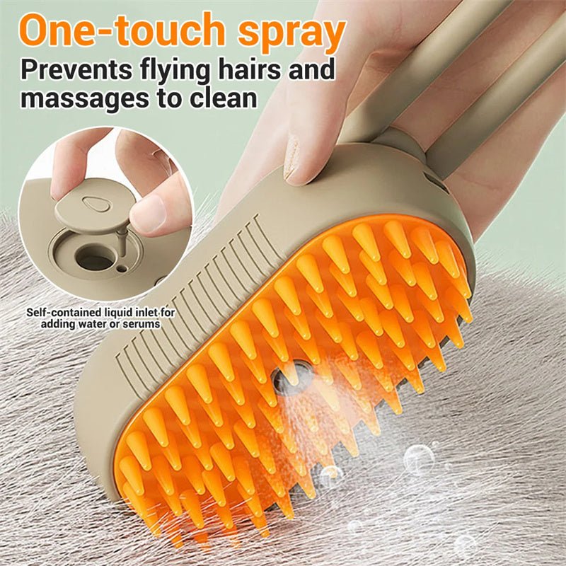 “3 - in - 1 Electric Pet Grooming Brush – Steam Hair Removal & Massage Comb for Cats and Dogs, Easy Fur Care Tool” - RELUX.STORE