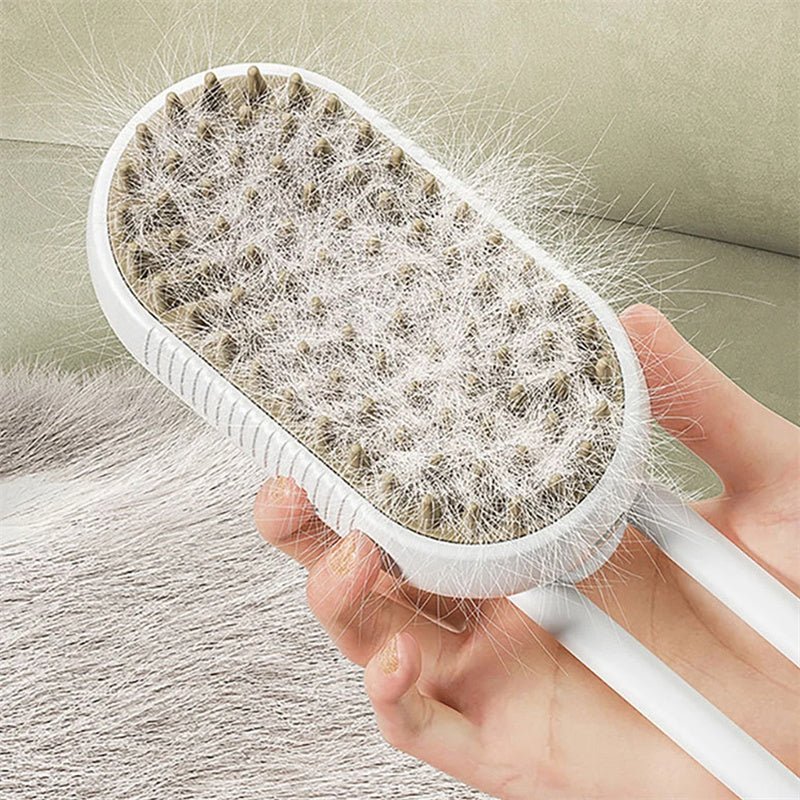 “3 - in - 1 Electric Pet Grooming Brush – Steam Hair Removal & Massage Comb for Cats and Dogs, Easy Fur Care Tool” - RELUX.STORE