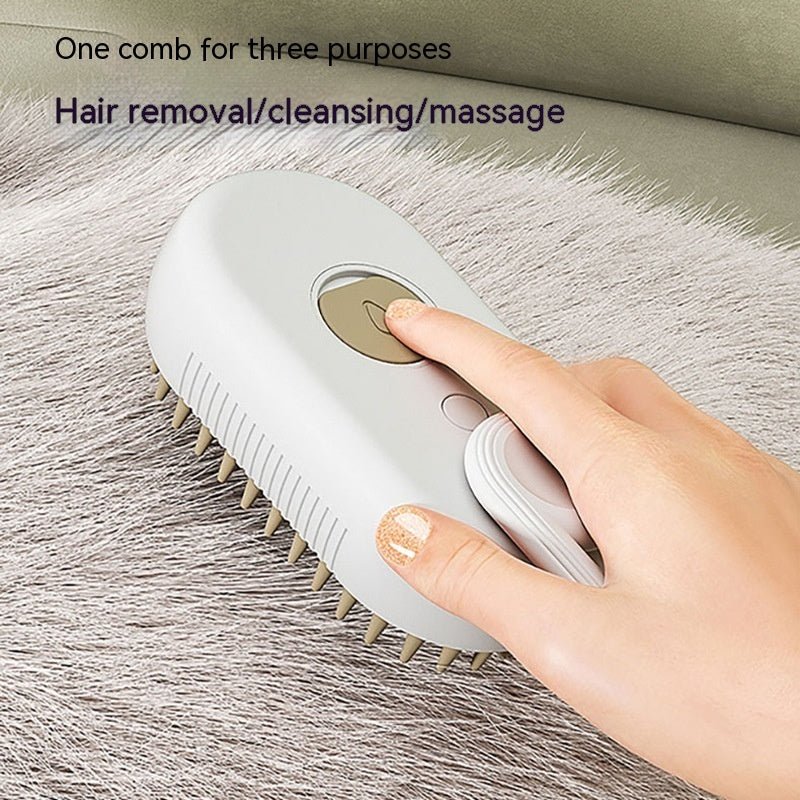 “3 - in - 1 Electric Pet Grooming Brush – Steam Hair Removal & Massage Comb for Cats and Dogs, Easy Fur Care Tool” - RELUX.STORE