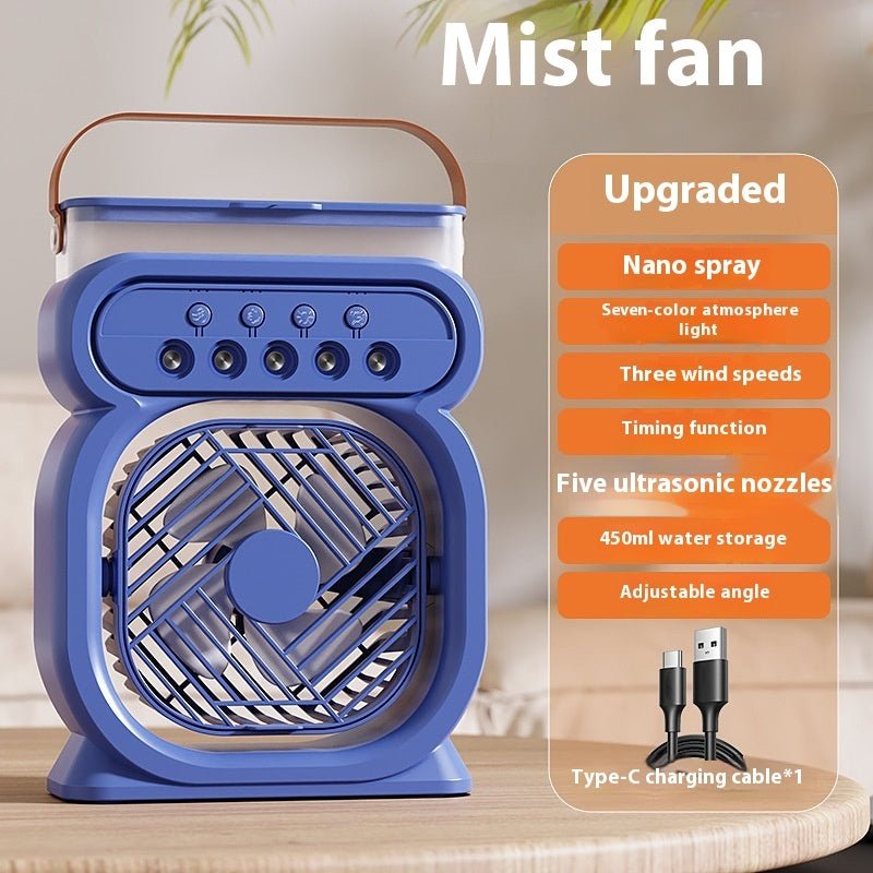 3 In 1 Portable Air Conditioner Evaporative Air Cooler LED Night Lights 3 Speeds Humidifier Fan For Home Office - RELUX.STORE