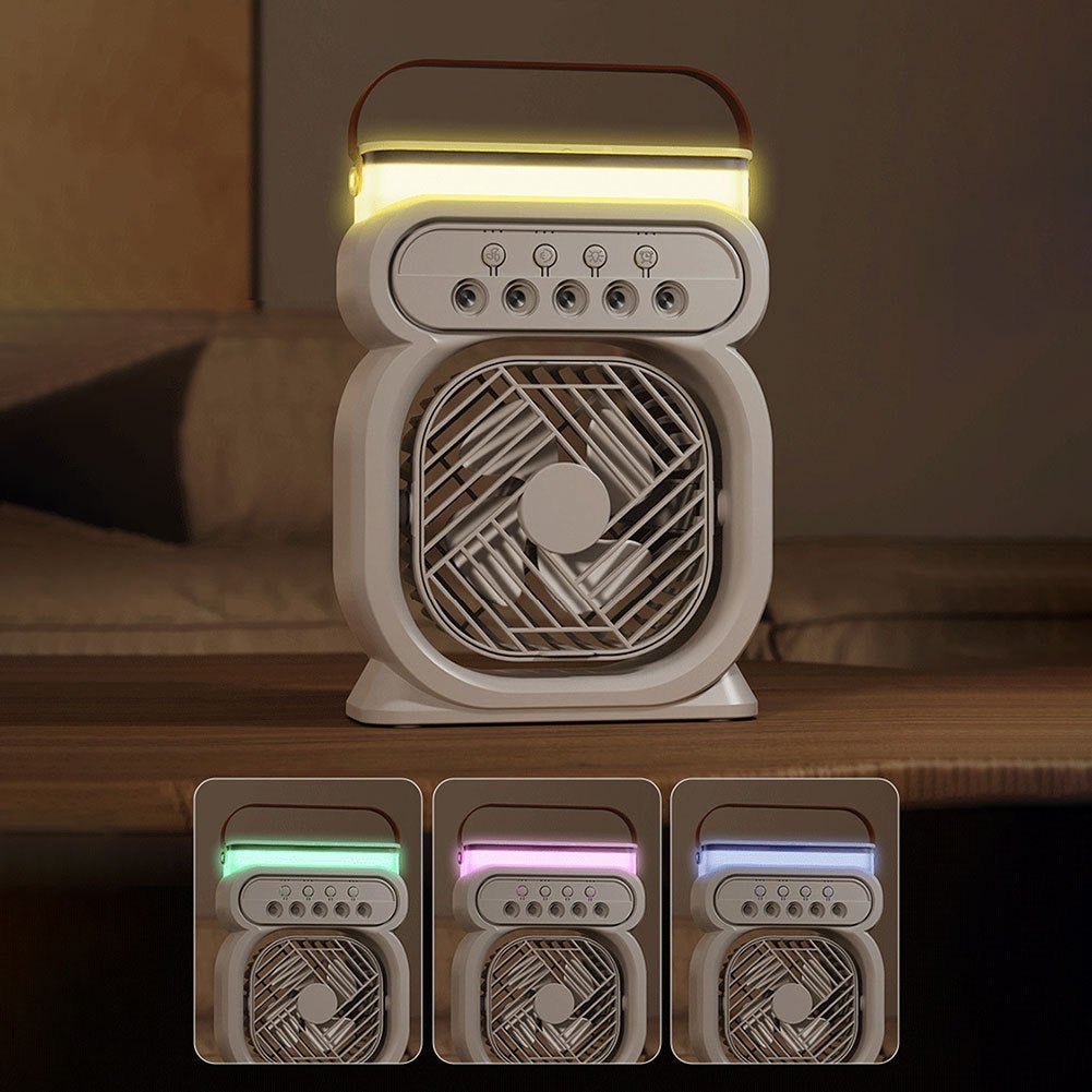 3 In 1 Portable Air Conditioner Evaporative Air Cooler LED Night Lights 3 Speeds Humidifier Fan For Home Office - RELUX.STORE