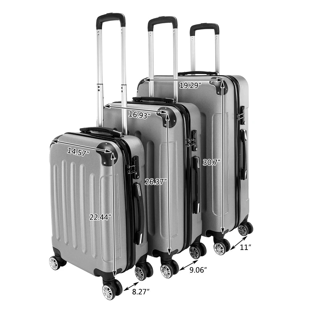 3 - in - 1 Portable Trolley Case 20" / 24" / 28" Luggage Set Travel Trolley Case Unisex Luxury Wheeled Suitcase - RELUX.STORE3 - in - 1 Portable Trolley Case 20" / 24" / 28" Luggage Set Travel Trolley Case Unisex Luxury Wheeled Suitcase