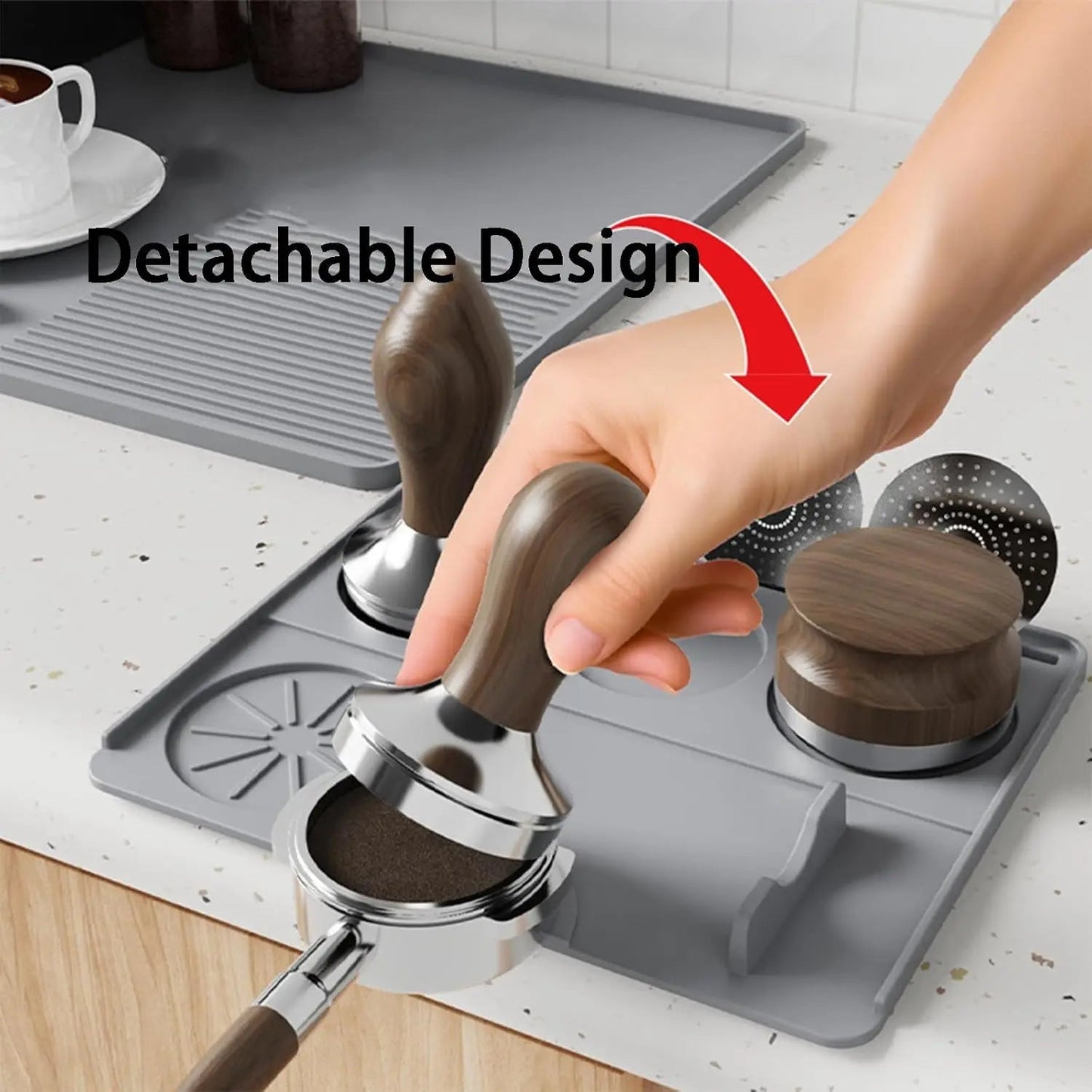 3 - In - 1 Silicone Coffee Mat Multi - Functional Non - Slip Bar Mat for Countertops for Mess - Free Coffee Station Setup Essential Coffee - RELUX.STORE