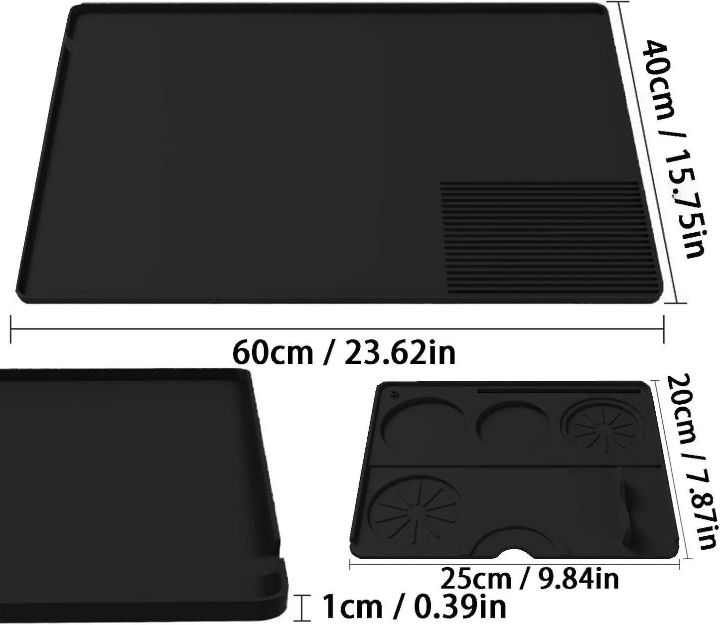3 - In - 1 Silicone Coffee Mat Multi - Functional Non - Slip Bar Mat for Countertops for Mess - Free Coffee Station Setup Essential Coffee - RELUX.STORE