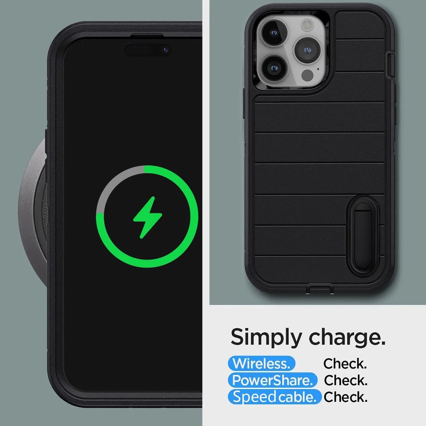 3 - Layer Heavy - Duty Protective Kickstand Case for iPhone 14 / 14 Plus / 14 Pro / 14 Pro Max – Black Shockproof Cover 5G - RELUX.STORE