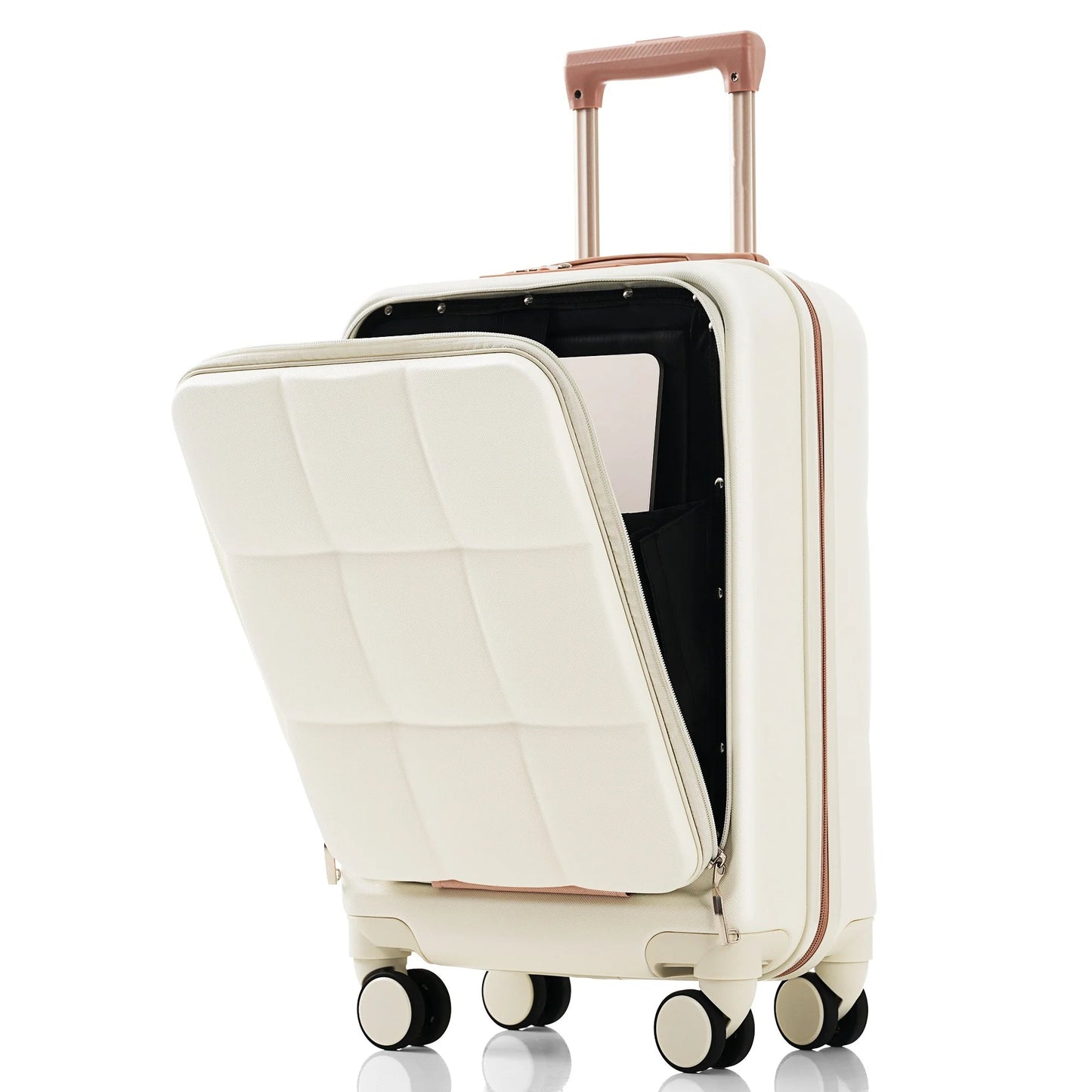 3 - Piece Luggage Set with 20" Front - Opening Carry - On, 28" Expandable Suitcase, and Expandable Travel Bag, white - RELUX.STORE3 - Piece Luggage Set with 20" Front - Opening Carry - On, 28" Expandable Suitcase, and Expandable Travel Bag, white