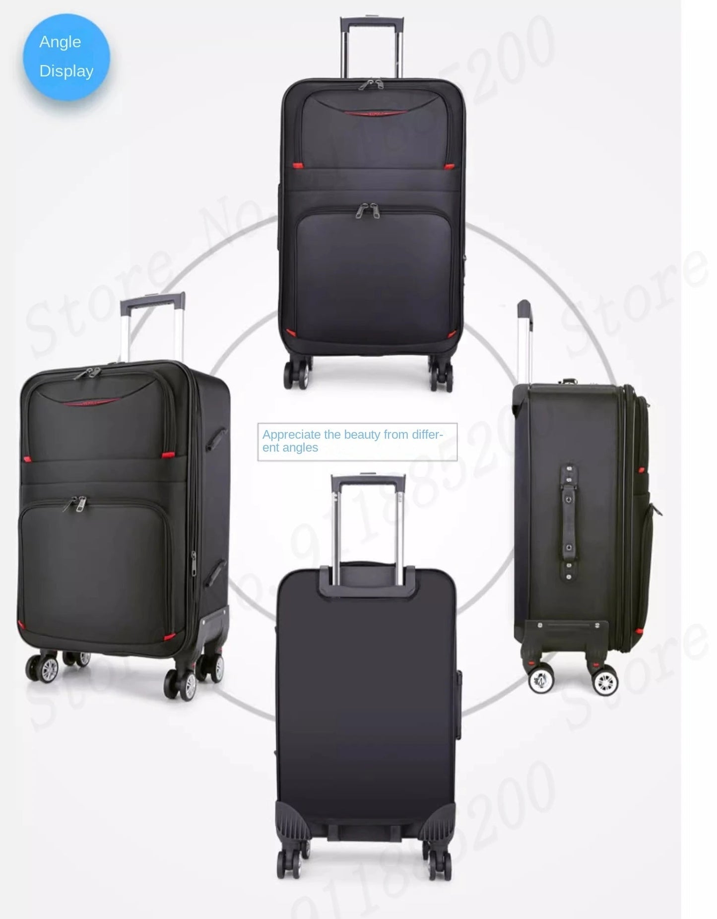 30" Large Capacity Black Luggage Waterproof Durable Trolley Case Oxford Cloth Detachable Spinner Wheel 20" Password Suitcase - RELUX.STORE30" Large Capacity Black Luggage Waterproof Durable Trolley Case Oxford Cloth Detachable Spinner Wheel 20" Password Suitcase