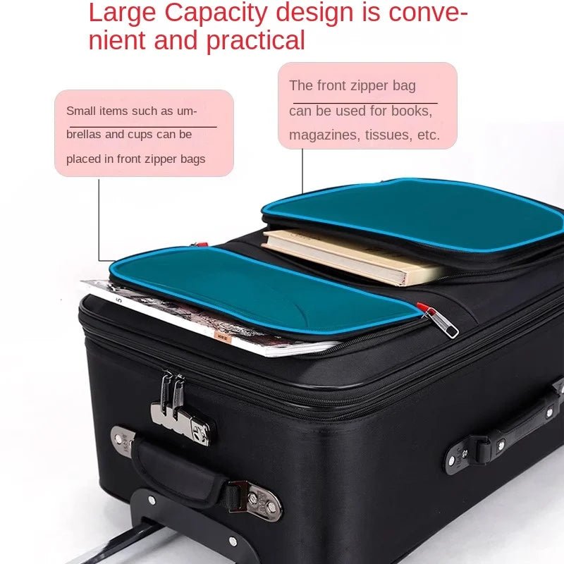 30" Large Capacity Black Luggage Waterproof Durable Trolley Case Oxford Cloth Detachable Spinner Wheel 20" Password Suitcase - RELUX.STORE30" Large Capacity Black Luggage Waterproof Durable Trolley Case Oxford Cloth Detachable Spinner Wheel 20" Password Suitcase