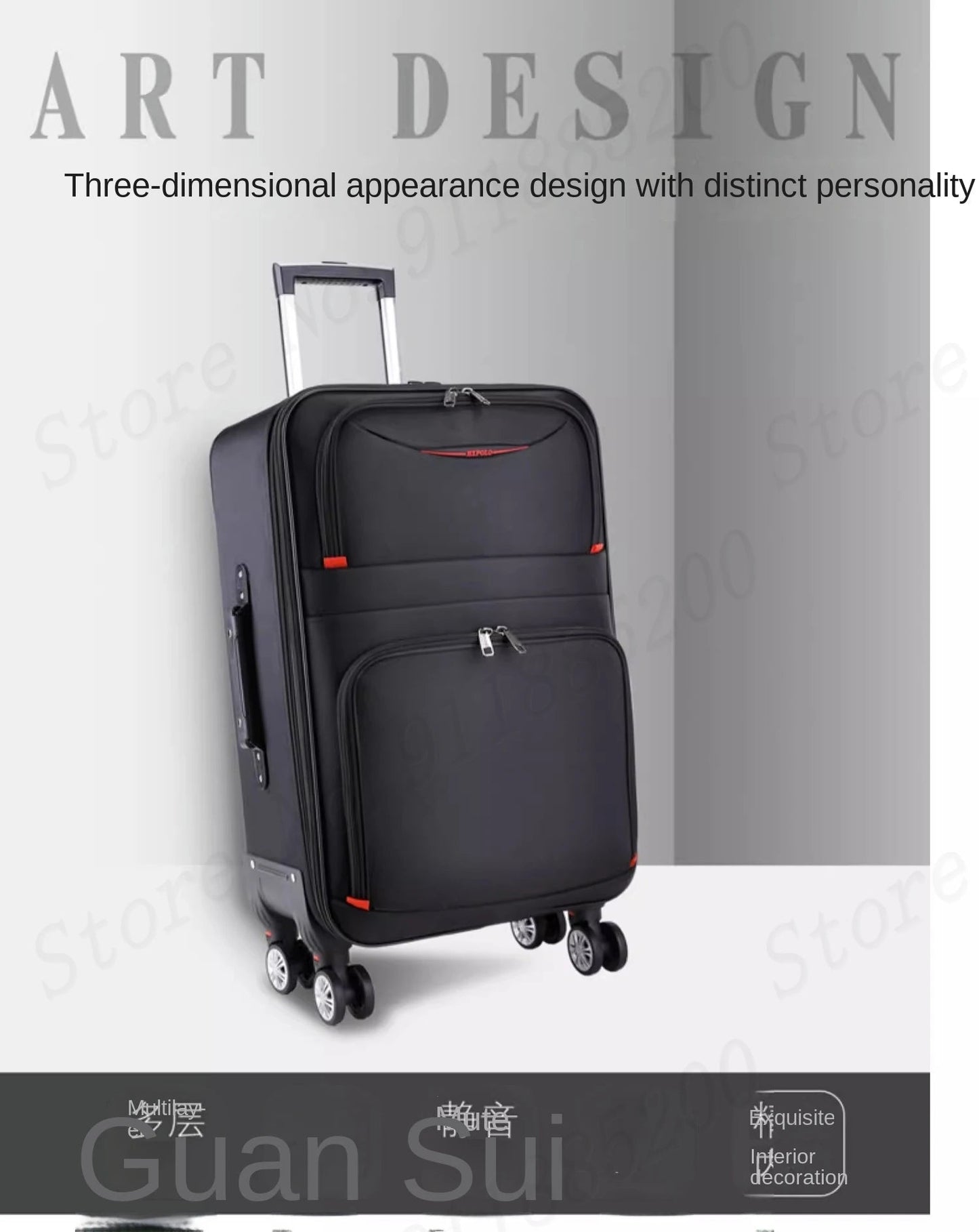30" Large Capacity Black Luggage Waterproof Durable Trolley Case Oxford Cloth Detachable Spinner Wheel 20" Password Suitcase - RELUX.STORE30" Large Capacity Black Luggage Waterproof Durable Trolley Case Oxford Cloth Detachable Spinner Wheel 20" Password Suitcase