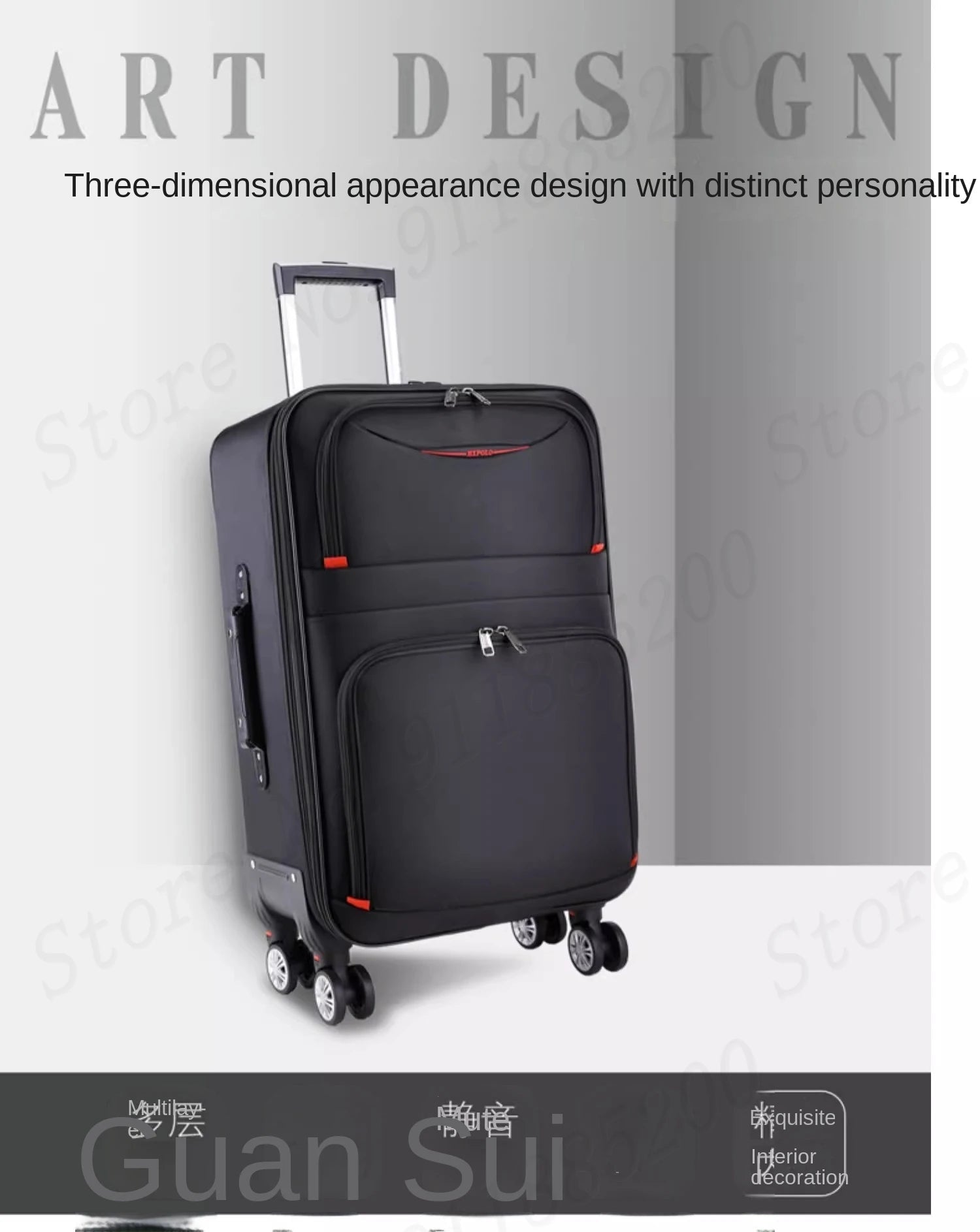30" Large Capacity Black Luggage Waterproof Durable Trolley Case Oxford Cloth Detachable Spinner Wheel 20" Password Suitcase - RELUX.STORE30" Large Capacity Black Luggage Waterproof Durable Trolley Case Oxford Cloth Detachable Spinner Wheel 20" Password Suitcase