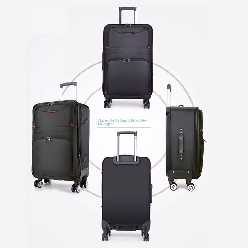 30" Large Capacity Black Luggage Waterproof Durable Trolley Case Oxford Cloth Detachable Spinner Wheel 20" Password Suitcase - RELUX.STORE30" Large Capacity Black Luggage Waterproof Durable Trolley Case Oxford Cloth Detachable Spinner Wheel 20" Password Suitcase