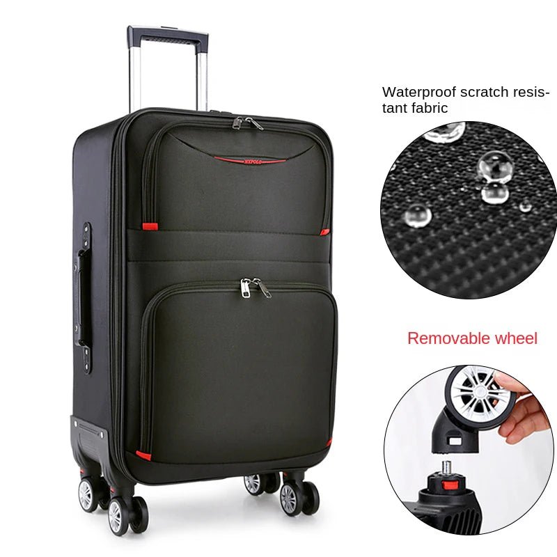 30" Large Capacity Black Luggage Waterproof Durable Trolley Case Oxford Cloth Detachable Spinner Wheel 20" Password Suitcase - RELUX.STORE30" Large Capacity Black Luggage Waterproof Durable Trolley Case Oxford Cloth Detachable Spinner Wheel 20" Password Suitcase