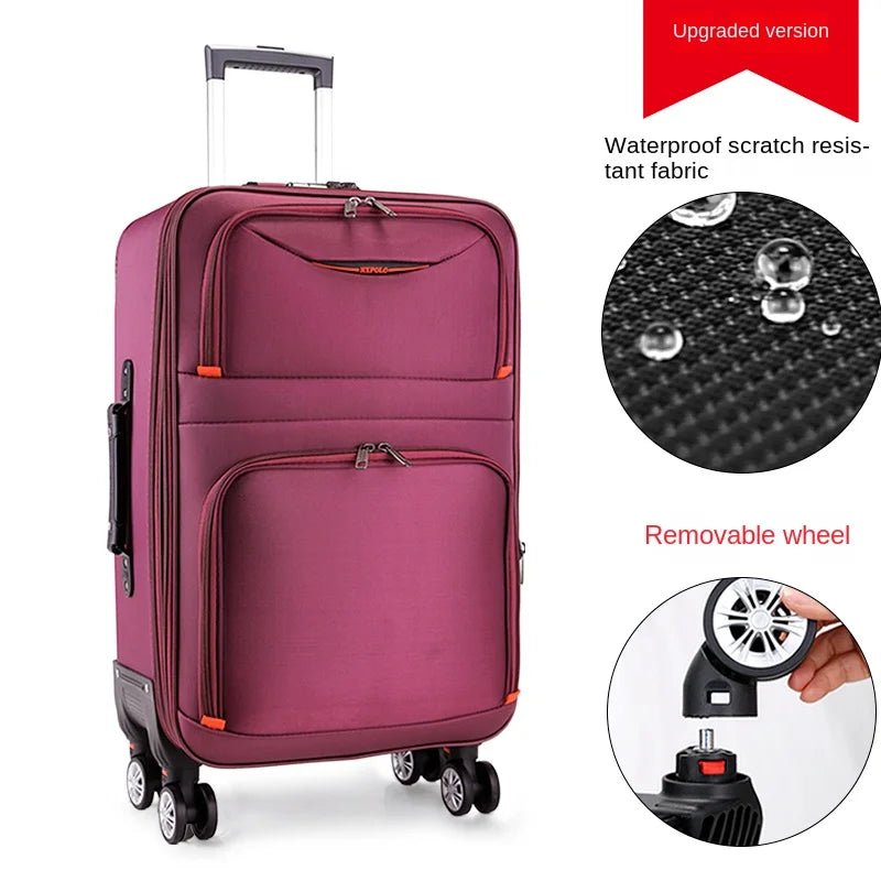 30" Large Capacity Black Luggage Waterproof Durable Trolley Case Oxford Cloth Detachable Spinner Wheel 20" Password Suitcase - RELUX.STORE30" Large Capacity Black Luggage Waterproof Durable Trolley Case Oxford Cloth Detachable Spinner Wheel 20" Password Suitcase