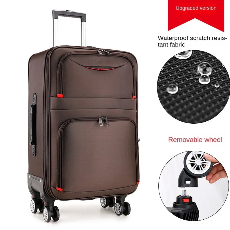 30" Large Capacity Black Luggage Waterproof Durable Trolley Case Oxford Cloth Detachable Spinner Wheel 20" Password Suitcase - RELUX.STORE30" Large Capacity Black Luggage Waterproof Durable Trolley Case Oxford Cloth Detachable Spinner Wheel 20" Password Suitcase