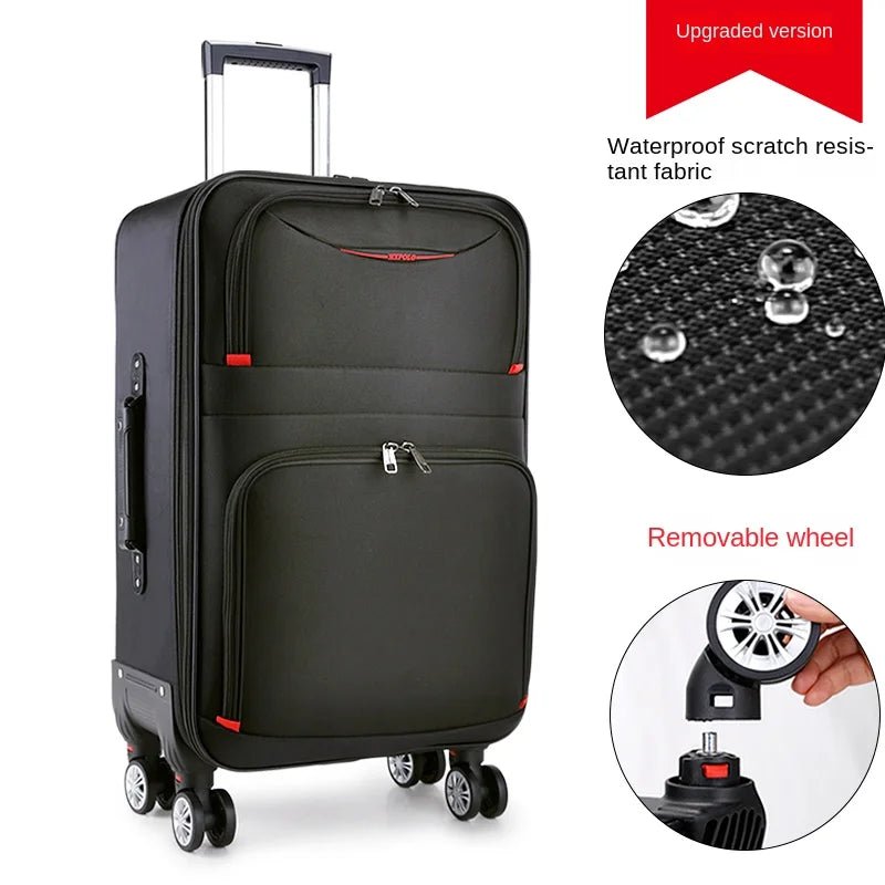 30" Large Capacity Black Luggage Waterproof Durable Trolley Case Oxford Cloth Detachable Spinner Wheel 20" Password Suitcase - RELUX.STORE30" Large Capacity Black Luggage Waterproof Durable Trolley Case Oxford Cloth Detachable Spinner Wheel 20" Password Suitcase
