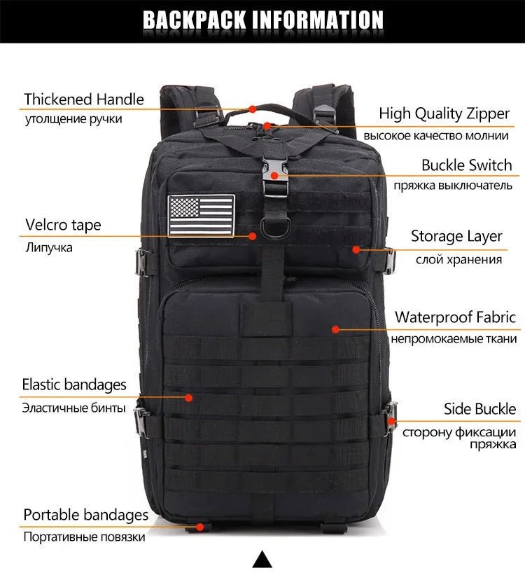 30/50L Tactical Backpack for Men – Outdoor Survival, Hiking, Trekking & Hunting EDC Molle Assault Pack - RELUX.STORE