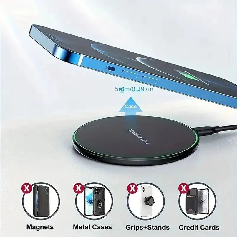 30W Fast Wireless Charger Pad – Magnetic Induction Charging Dock for iPhone 15 14 13 12 Pro Max, Samsung S23 S22, Xiaomi & Huawei - RELUX.STORE