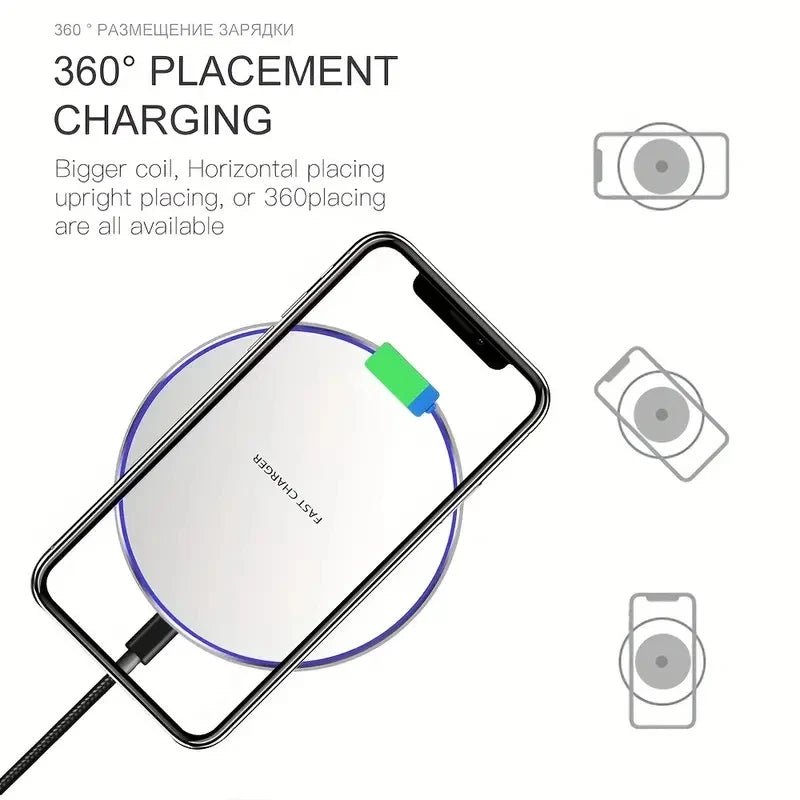 30W Fast Wireless Charger Pad – Magnetic Induction Charging Dock for iPhone 15 14 13 12 Pro Max, Samsung S23 S22, Xiaomi & Huawei - RELUX.STORE