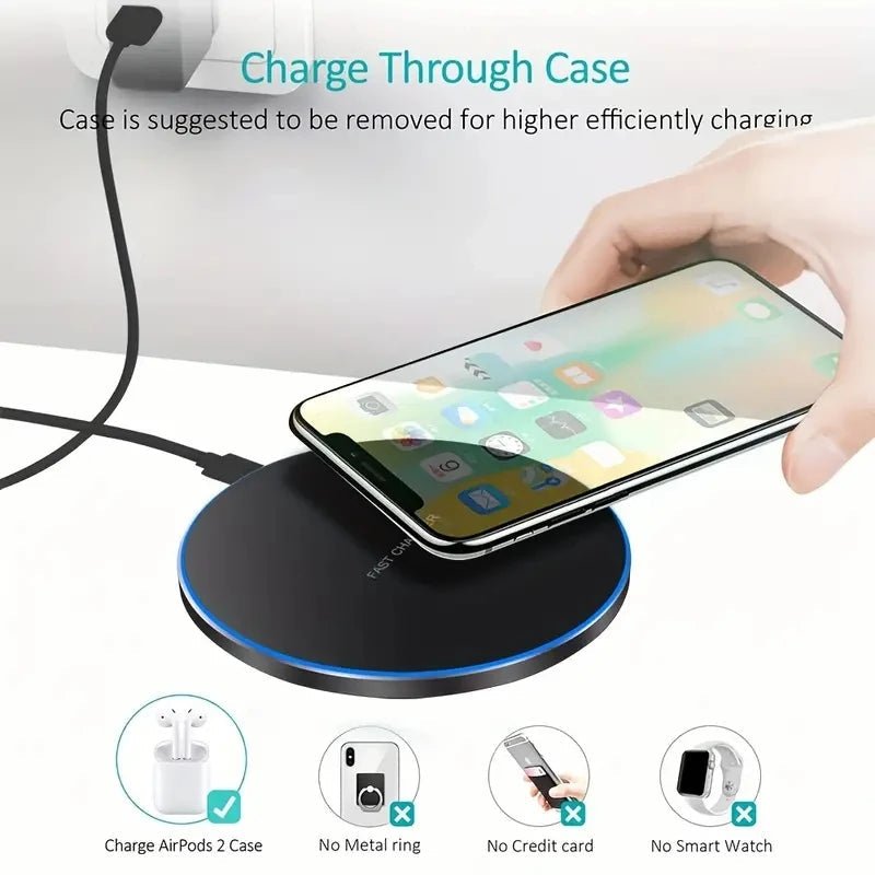 30W Fast Wireless Charger Pad – Magnetic Induction Charging Dock for iPhone 15 14 13 12 Pro Max, Samsung S23 S22, Xiaomi & Huawei - RELUX.STORE