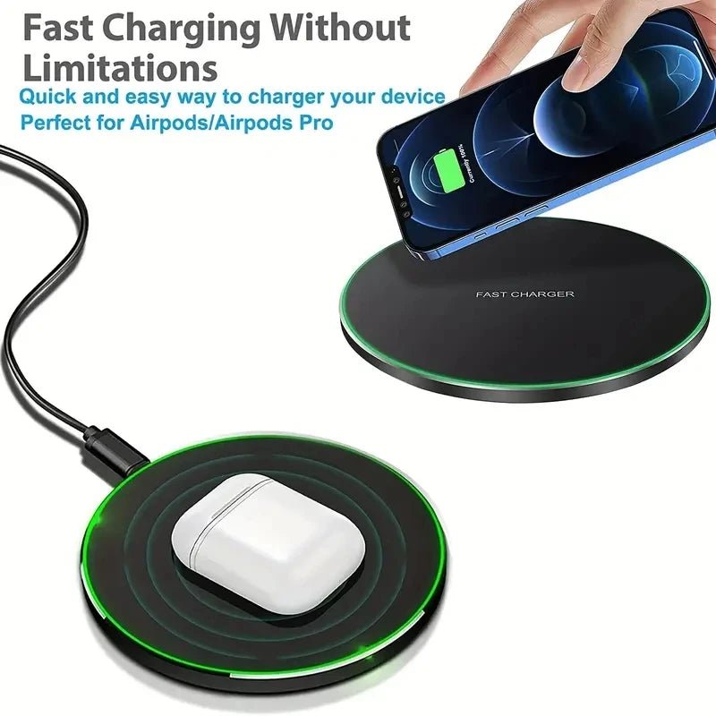 30W Fast Wireless Charger Pad – Magnetic Induction Charging Dock for iPhone 15 14 13 12 Pro Max, Samsung S23 S22, Xiaomi & Huawei - RELUX.STORE