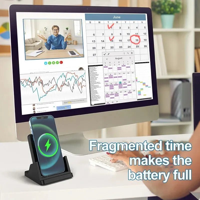 30W Ultra - Thin Wireless Charger Pad & Stand – Fast Charging Dock Station for iPhone 15/14/13/12, Samsung, Xiaomi, Huawei - RELUX.STORE