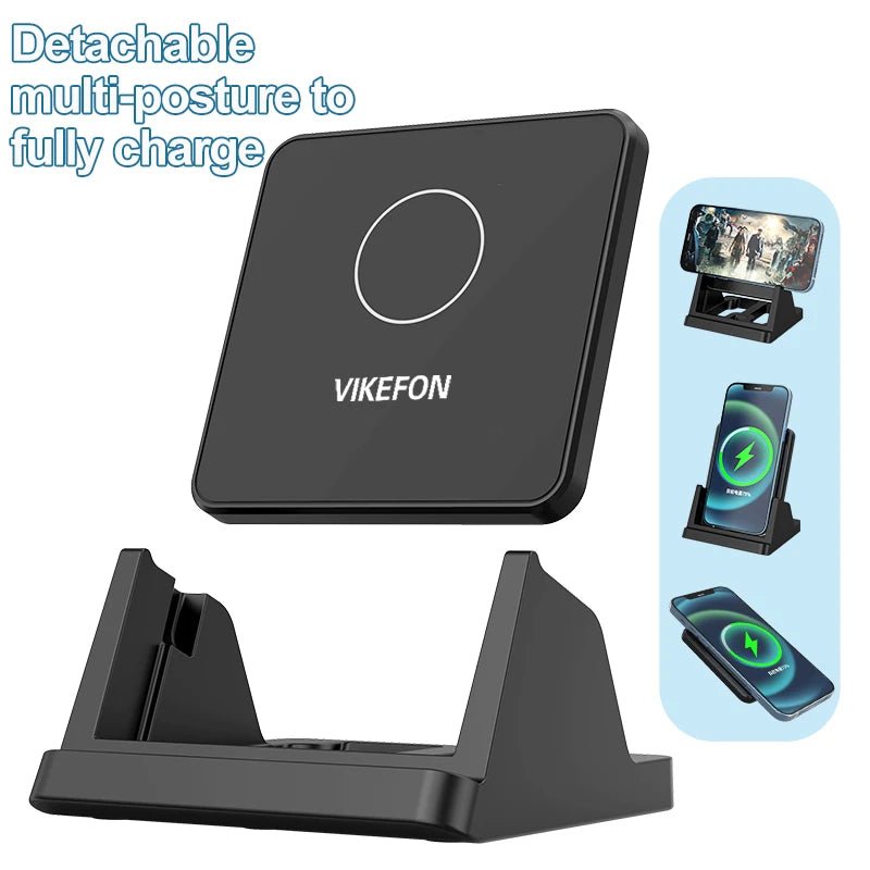 30W Ultra - Thin Wireless Charger Pad & Stand – Fast Charging Dock Station for iPhone 15/14/13/12, Samsung, Xiaomi, Huawei - RELUX.STORE
