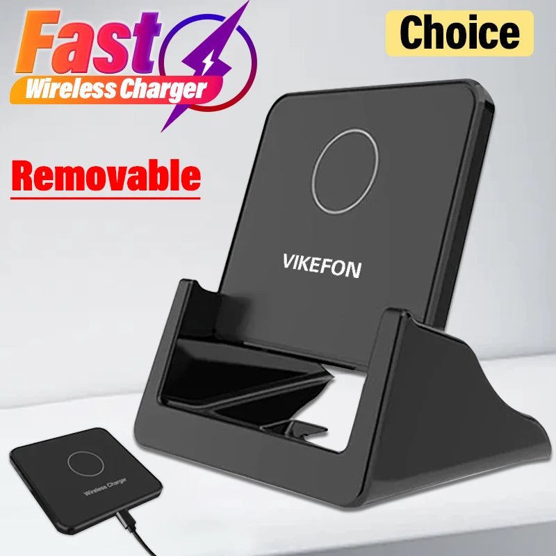 30W Ultra - Thin Wireless Charger Pad & Stand – Fast Charging Dock Station for iPhone 15/14/13/12, Samsung, Xiaomi, Huawei - RELUX.STORE