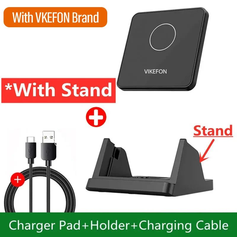 30W Ultra - Thin Wireless Charger Pad & Stand – Fast Charging Dock Station for iPhone 15/14/13/12, Samsung, Xiaomi, Huawei - RELUX.STORE