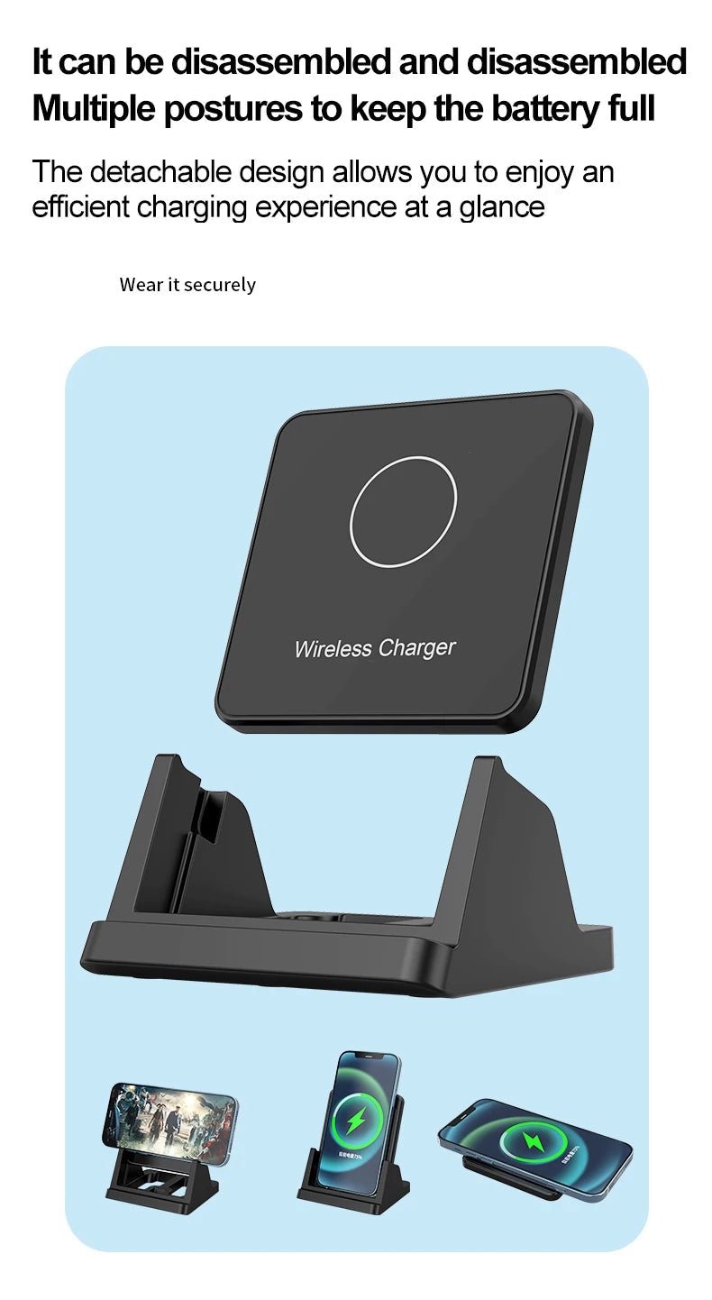 30W Ultra - Thin Wireless Charger Pad & Stand – Fast Charging Dock Station for iPhone 15/14/13/12, Samsung, Xiaomi, Huawei - RELUX.STORE