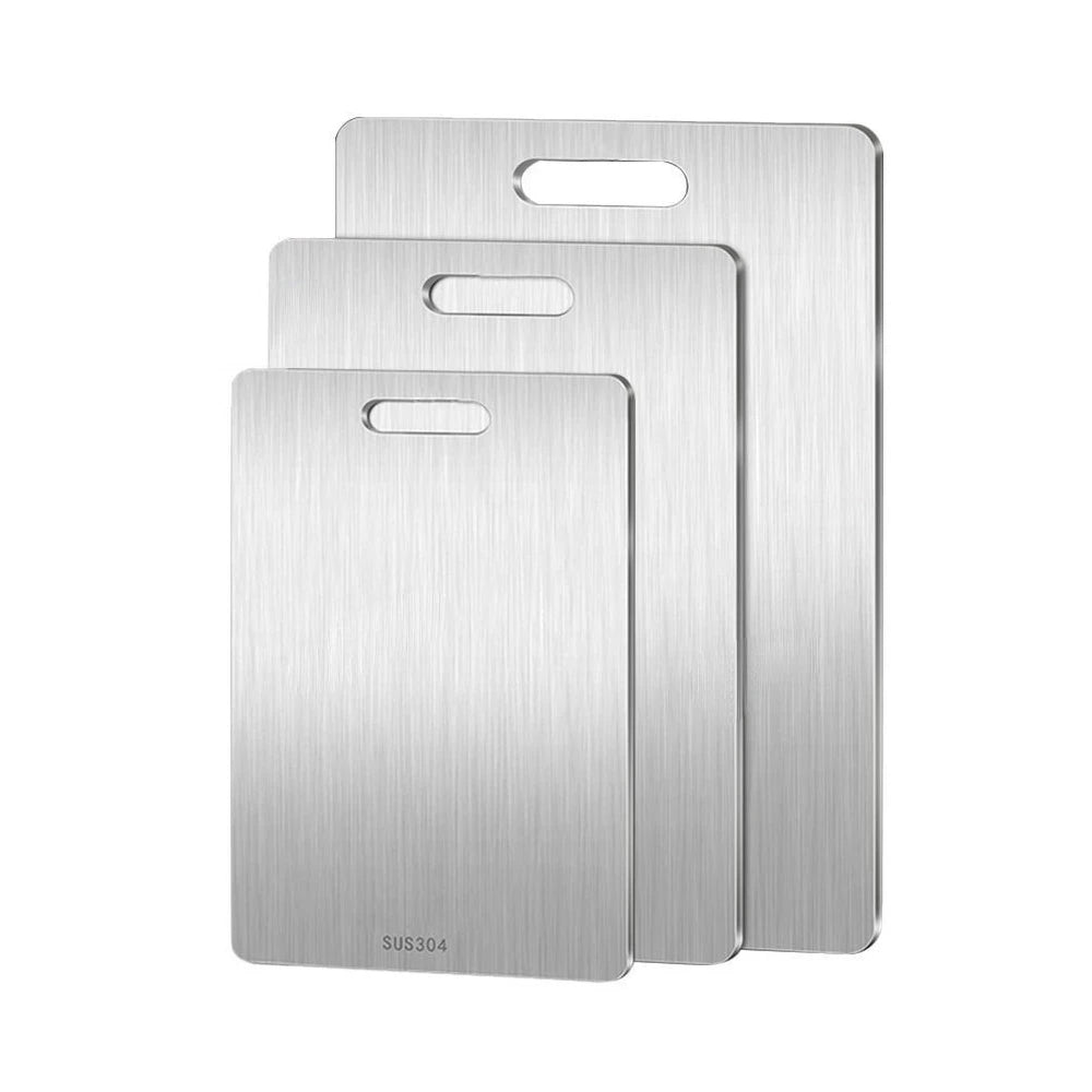 316 Stainless Steel Panel and Chopping Board Kitchen Household Thickened Double Sided Cutting Board Block Kneading Dough Board - RELUX.STORE