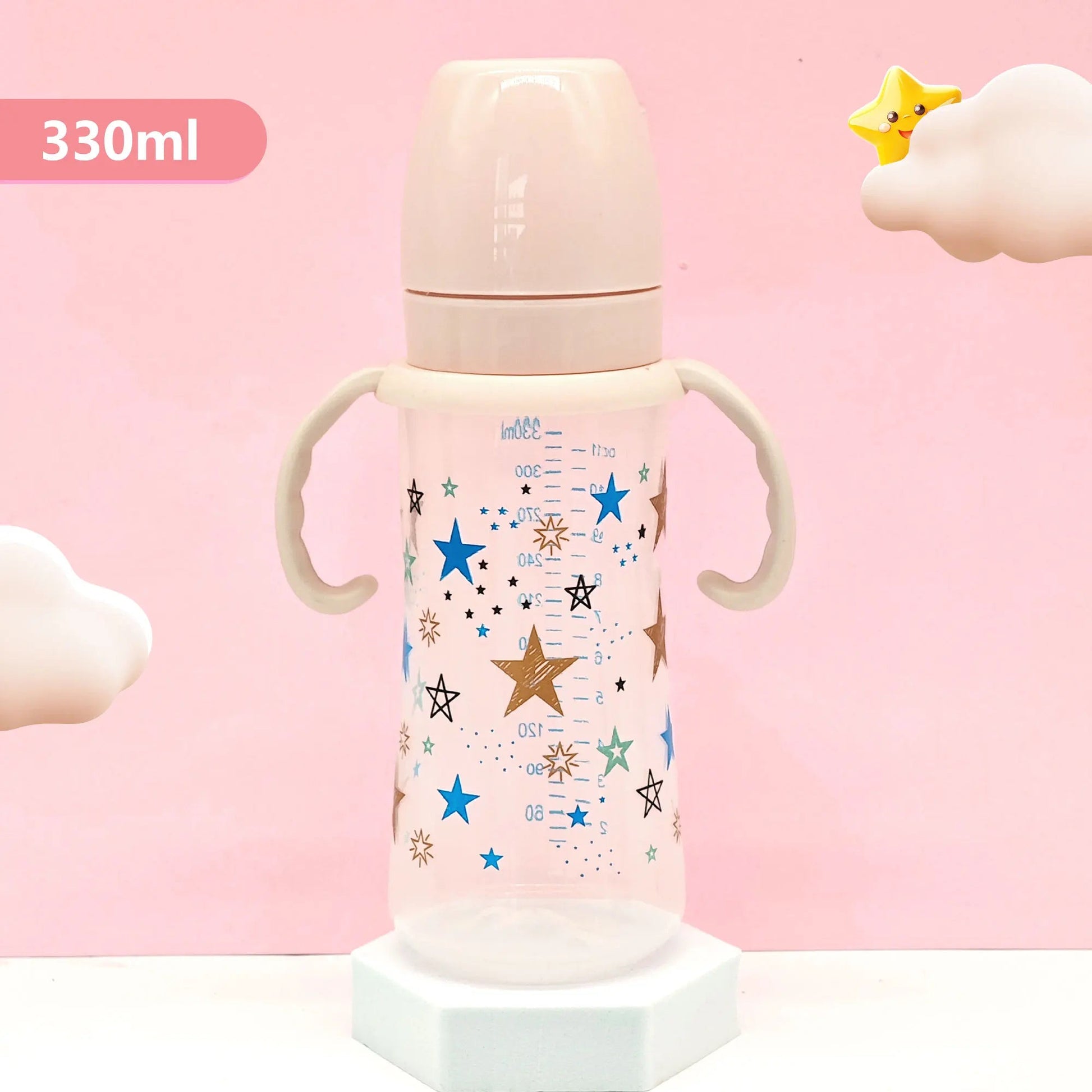 330ml star pattern baby bottle, bite - resistant, anti - flatulence PP bottle, large - capacity bottle for babies over 6 months old - RELUX.STORE330ml star pattern baby bottle, bite - resistant, anti - flatulence PP bottle, large - capacity bottle for babies over 6 months old