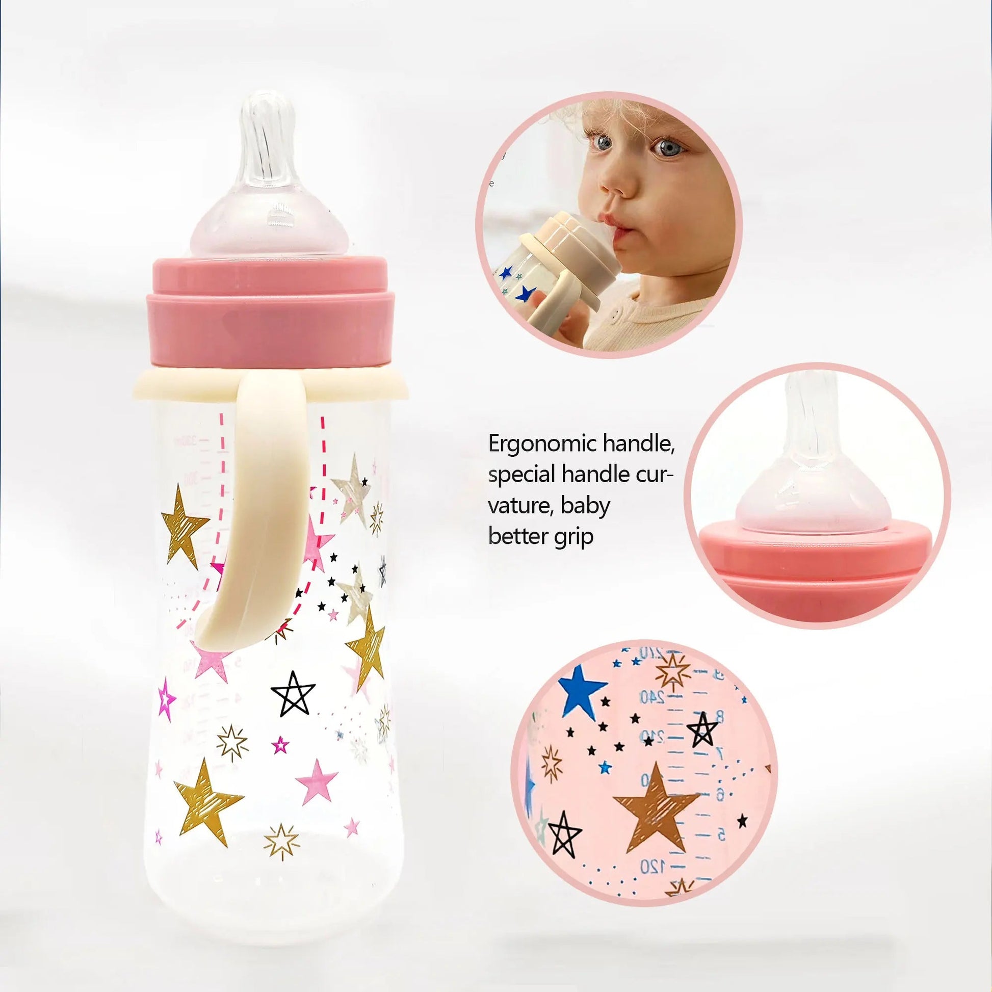 330ml star pattern baby bottle, bite - resistant, anti - flatulence PP bottle, large - capacity bottle for babies over 6 months old - RELUX.STORE330ml star pattern baby bottle, bite - resistant, anti - flatulence PP bottle, large - capacity bottle for babies over 6 months old