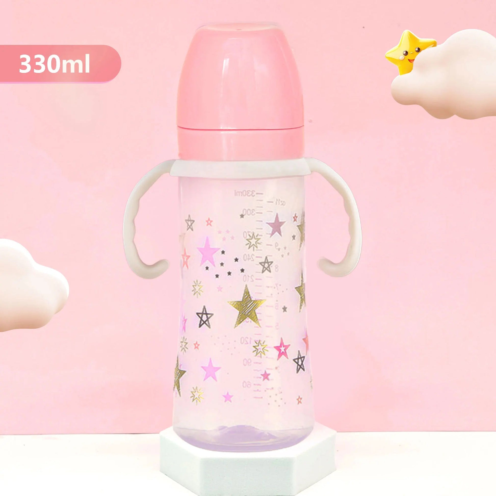330ml star pattern baby bottle, bite - resistant, anti - flatulence PP bottle, large - capacity bottle for babies over 6 months old - RELUX.STORE330ml star pattern baby bottle, bite - resistant, anti - flatulence PP bottle, large - capacity bottle for babies over 6 months old