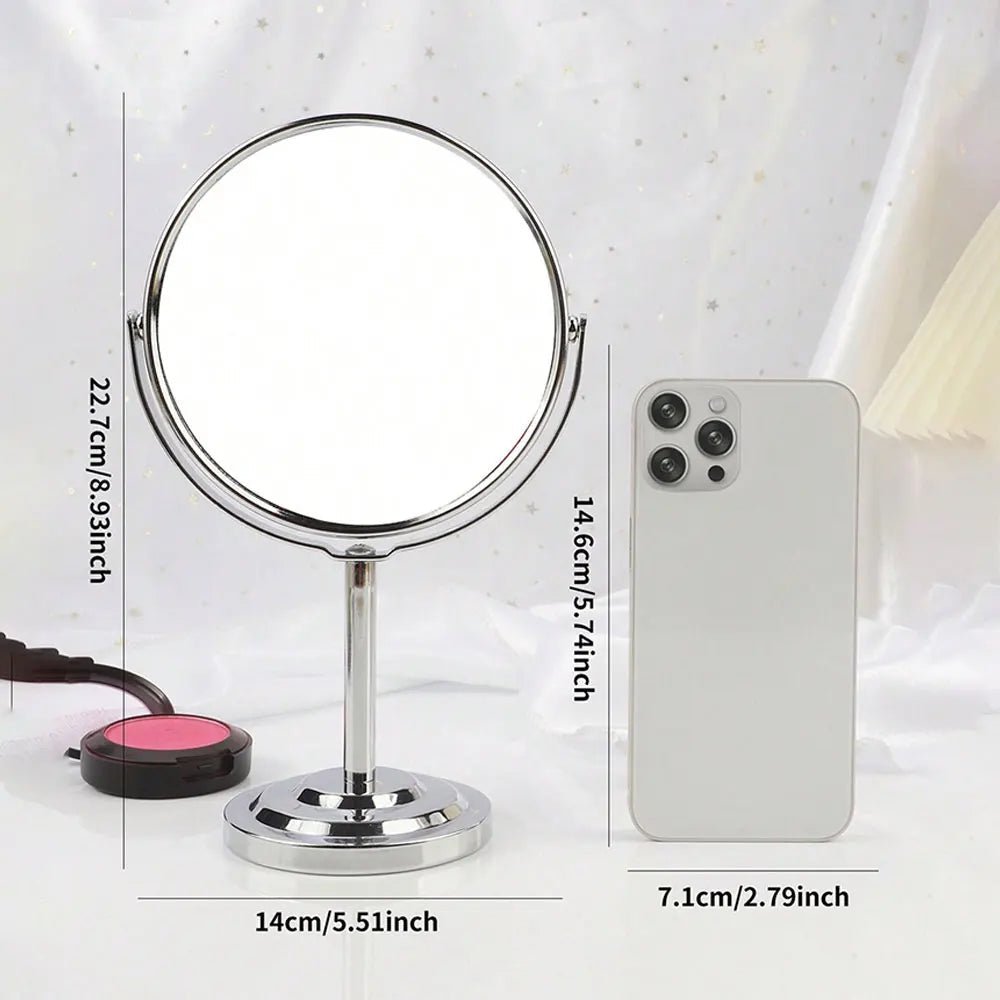 3/4/5in Double - Side Makeup Mirror With 2X Magnification Clear Reflection And Easy To Carry Desktop Vanity Mirror With Stand - RELUX.STORE