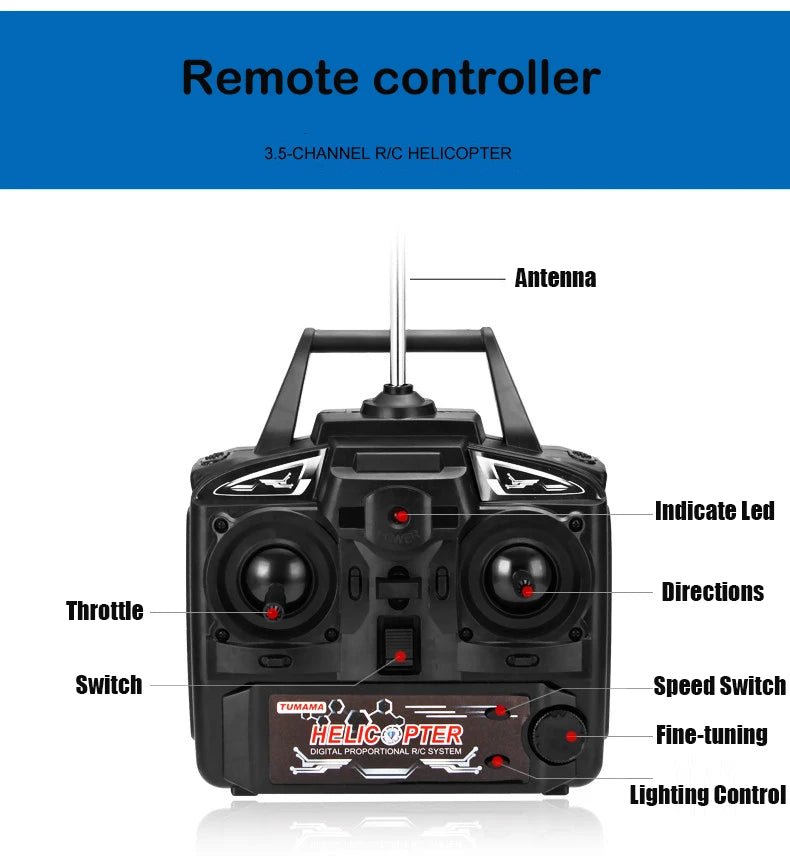“3.5CH RC Helicopter – Extra Large Remote Control Drone, Durable Rechargeable UAV Toy for Kids Outdoor Flying & Gifts” - RELUX.STORE
